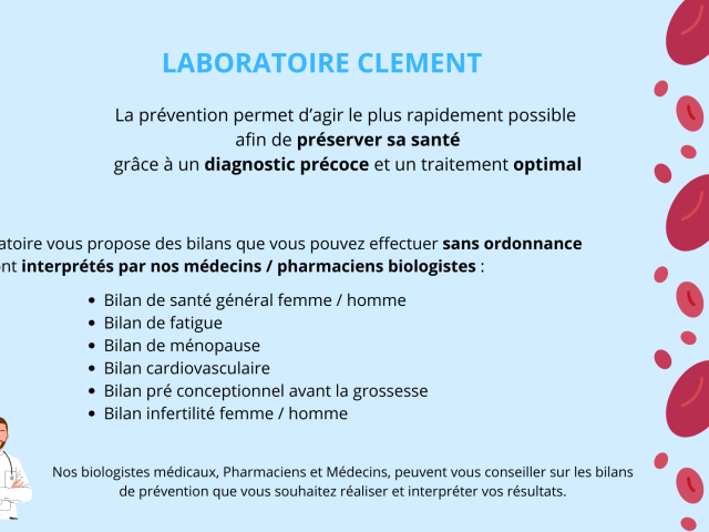 Bilans de santé sans ordonnances